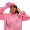 Sweats à capuche pour hommes Sweats harajuku vintage gothique graphique punk vêtement Oversize Tops zip up hoodie s Butterfly 230306