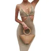 Casual Dresses Mixinni 2023 ZJ5477 Backless Bodycon Dressvacation Sticked Maxi Elegant Sexy Party for Women Summer