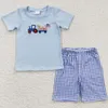 Fashion Kids Designer New Clothes Boys Short Sets Cotton Embroidery Boutique Baby Boy Clothing Kid Children Outfits Wholesale