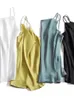 Damestanks Camis Satin Silk Tank Tops vrouwelijke zomer sexy riem basistic spaghetti riem tops vrouwen mouwloze camisole camis vest zwart wit 230306