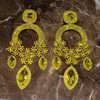 Ear Cuff Luxury Design Glänsande blommor Dingle örhängen för kvinnor Fashion Jewlery Evening Dress Statement Earrings Accessories 230306