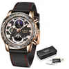 Relojes de pulsera Relogio Masculino LIGE Reloj de pulsera para hombres Relojes deportivos de lujo a prueba de agua Erkek Kol Saati Moon Reloj masculino Uhren Herren