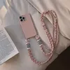 Paski do telefonów komórkowych Charms Luksusowy stały kolor chłodny Crossbody Pasek Smycz Miękka obudowa na iPhone 14 13 Pro Max 12 11 Mini XS XR X 8 7 Plus SE Silikonowa okładka Y2303