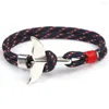 Bracelets de charme Tail de baleia de peito à mão Pulseira de sorte para homens e mulheres corda âncora de joias de marinheiro