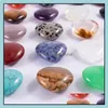 Stone 25Mm Love Heart Natural Crystal Craft Ornaments Quartz Healing Crystals Energy Reiki Gem Living Room Decoration Drop Delivery J Dhmzo