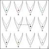 Pendant Necklaces Dainty Layered Alloy Lock And Key Choker Jewelry For Men Girl Boys Women Gemstone Chain Necklace Drop Delivery Pend Dhsor