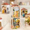 Doll House Accessories Robotime DIY Mini Town Doll House With Furniture Bookshop Children Adult Miniature Dollhouse Wood Kök Kit Toy Gift DS 230307
