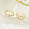 Anillos de boda lindo corazón mariposa romántico brillante oro circón para mujeres encanto CZ cristal dedo anillo compromiso joyería