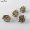 Подвесные ожерелья с серебряной платой натуральные пиритовые разъемы чары для украшения бусинок для ожерелья