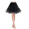 Saias fofas Tulle Pleated Scurt Fashion Show cosplay Lolita Princesa Espicaato Cintura elástica de duas camadas Pearl Yarn Mini Fluffy