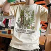 Camiseta de mujer Proyecto de parques de verano Plantas de impresión Camisetas de estilo retro Unisex Manga corta suelta Camisetas de algodón de color caqui Camisetas gráficas de los años 90 230306