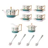 Dinnerware Sets European Tea Drinkable Set Ceramic Coffee Golden Rim Milk Teapot Ancient Style Kettle Sugar Can Cup Dish Big