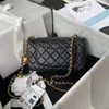 Hoge kwaliteit designer tas Classic Flap Quilted Bag Medium19cm 25cm Womens Lambskin Caviar Luxury Handtas Real Leather black Purse Shoulder Chain Black Box Bag