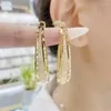 Hoop Earrings Woven Mesh Piercing Big Oval For Women Gold Plated Dangle Earring Valentines Day Gift Accessories Ear Jewelry