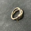 18K gold Plated Double knot ring classic designer ring women rope knot wedding gift factory wholesale With dust bag