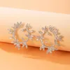 Stud Earrings Beautiful Flowers Gold Silver Color High Quality Jewelry Gift For Women Ladies Drop 5851