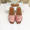 Designer nyaste märkesvaror Woody Mules Flat Slipper Shoes Beige White Black Pink Leather Sole Slide Sandal Outdoor Shoes