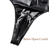 Sexy Set Erotic Open Crotch Leather Lingerie For Women Below Crotchless Bodysuit See Through Porn Bare Breast Latex 230307