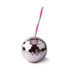 Unique Disco Ball Cups Flash Cocktail Cup Nightclub Bar Party Flashlight Straw Wine Glass Drinking Syrup Tea Bottle RRA