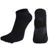 Chaussettes de Yoga Harajuku en coton pour femmes, couleur unie, chaudes et épaisses, antidérapantes, bonneterie de sport, Fitness, cinq doigts