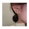 Stud Studs ipoallergenico a quattro orecchini artigliati di strass cristallino 925 Sier ago bling per le orecchie di orecchini per le donne accessori eginanti dhgqz