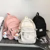 Rugzak college dames schattige preppy stijl voor tienermeisjes schooltassen massieve schoudertas poppen hanger Bagpack reizen