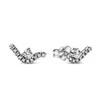 Boucles d'oreilles plume d'oiseau pour femmes diamant amour argent aiguille boucles d'oreilles bricolage fit Pandora collier Designer bijoux avec boîte