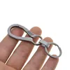 Key Rings Extra light weight titanium oval drop snap spring Lock Carabiner split ring Clasp Keychain FOB EDC house warming gif