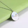 Pendant Necklaces 2023 Latest Stainless Steel Enamel Scenery Round Personality Lettering H Necklace Jewelry For Women