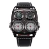 Orologi da polso 2023 Est Orologi da uomo Pelle di alta qualità di marca Double Japan Movt Military Army Sport Orologio al quarzo Montres De Marque Luxe Hect