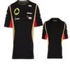 F1 Formula One T-shirt a maniche corte in poliestere ad asciugatura rapida 2013 Lotus Lotus Kimi Raikkonen tuta da corsa girocollo Tee 209U