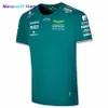 T-shirts masculinos Wangcai01 Aston Martin Aramco Cognizante F1 2023 Fernando Alonso Oficial T-shirt Driver 0307H23
