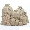 Favor Holders Natural Jute Dstring Bags Stylish Hessian Burlap Wedding For Coffee Bean Candy Gift Bag Pouch Drop Delivery Party Even Dhxsg