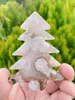 Decoratieve beeldjes 1 PCS Natural Crystal Moss Agate Kerstkousen Stone Crafts Statume Decoratie Home Gift