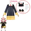 Costumi anime Halloween Spy X Family Anya Forger Cosplay Come Anime Cosplay Parrucca Abbigliamento per adulti Compresi calzini Devil Horn Copricapo Z0301