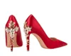 Новая атласная страза Свадебная обувь женская мода заостренная пальца на нога