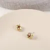 Stud Earrings Creative Geometric Gold Fashion Hollow Out Twisting Round Lady Party Jewelry Accessories