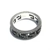 2023 New Luxury High Quality Fashion Jewelry for wide square pattern Sterling Silver Ring hip hop punk couple ring