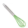 10 Inch Egg Beater Whisk Stirrer Tool Color Silicone Stainless Steel Handle Eggs Mixer Household Baking E0307