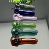 Narguilés Pipe en verre concave à tête plate colorée Bongs en verre Tuyaux de brûleur à mazout