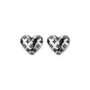 925 Sterling Silver Ins Presbyopic Love Heart Stud Earrings 우아한 고민 여성 귀 반지