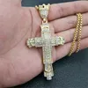 Pendant Necklaces Religious Fashion Christian Cross Necklace For Couples Inlaid Aaazircon Charm Party Jewelry Wholesale