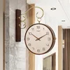 Wall Clocks Wooden Round Clock Double Sided Modern Design Kitchen Horloge Murale Moderne Room Decorarion