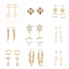 Lots de styles de boucles d'oreilles à pampilles avec lettres de styliste, longues boucles d'oreilles pendantes en cristal géométrique de luxe, marque de luxe pour femmes, strass, perles, accessoires de bijoux de fête de mariage