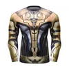 メンズTシャツ2023 3Dプリント筋肉圧縮Tシャツ通気性ポリエステルタイトフィットネスジムMMA BJJラッシュガードトレーニング男性