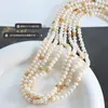 Choker Minar Classic Natural Freshwater Pearl Strand Beaded Necklace For Women 18K Gold Stainless Steel Beads Jewelry