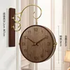 Wall Clocks Wooden Round Clock Double Sided Modern Design Kitchen Horloge Murale Moderne Room Decorarion