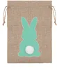 24pcs/set Easter Burlap Bags Cute Rabbit Bag Funny Bunny Egg Collection Bunches Candy Packaging Small Gift Pouch With Drawstring For Party Favor RRA