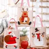 Julekorationer HW Portable Linen Stereo broderad presentpåse Children Candy Söt Santa Tote Storage #J