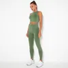 Yoga Outfit 2Pcs Sets Women Sexy Sleeveless Vest High Waist Gym Pants Hips Push Up Sports Suits Workout Running Outfits Fitness SetYoga